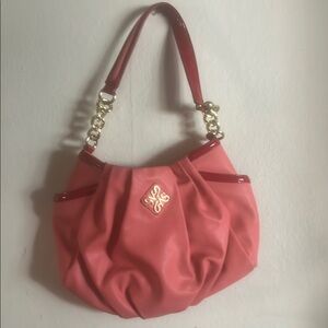 Vera Wang Pink and Gold Ruched Shoulder Bag